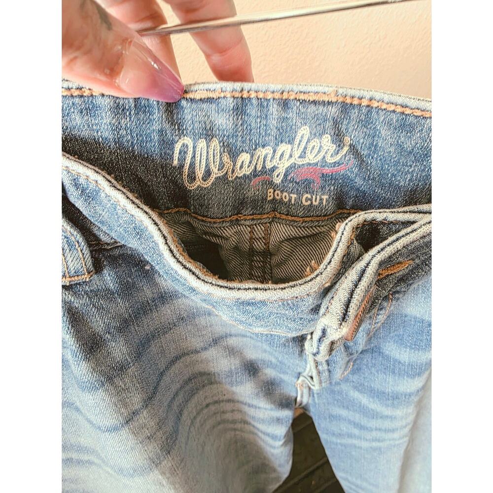 Wrangler Riley Retro Mid Rise Blue Denim Jeans - Picture 6 of 8